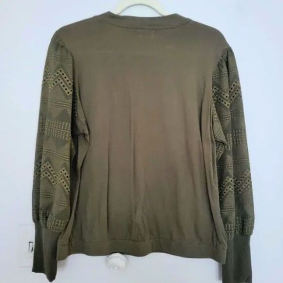 NWT Anthropologie Helen Lace Sleeve Mock Neck Top | L Petite - Picture 6 of 6